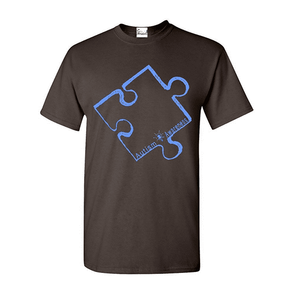 Men's T-Shirt Short Sleeve - Autism Awareness Puzzle