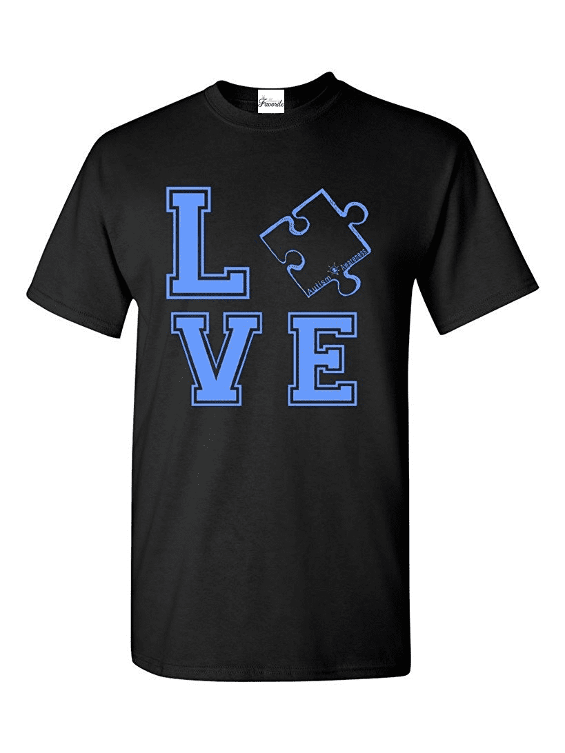Men's T-Shirt Short Sleeve - Autism Awareness Puzzle