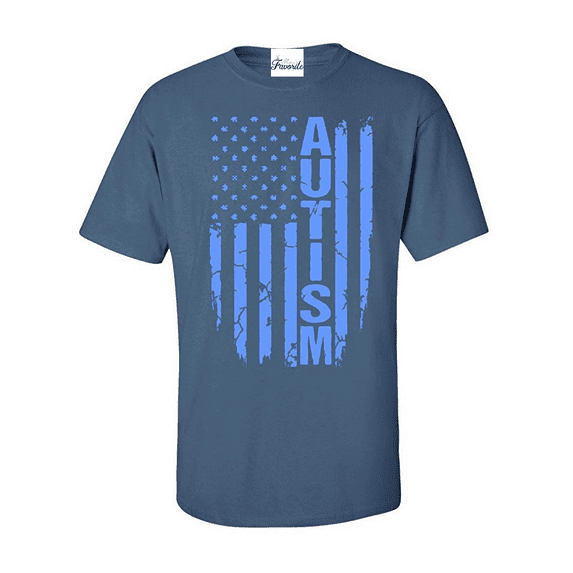 Men's T-Shirt Short Sleeve - Autism Flag