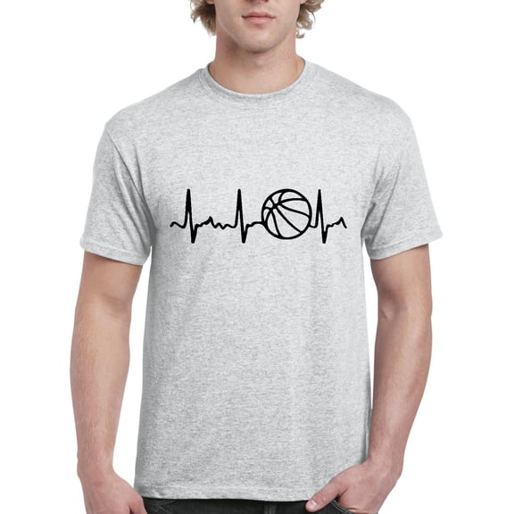 Men's T-Shirt Short Sleeve - Basketball Heartbeat