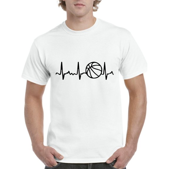 Men's T-Shirt Short Sleeve - Basketball Heartbeat