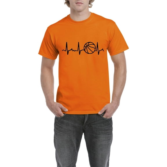 Men's T-Shirt Short Sleeve - Basketball Heartbeat