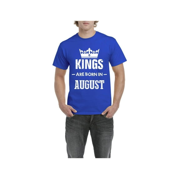 Men's T-Shirt Short Sleeve - Birthday Gift Kings Are Born In August