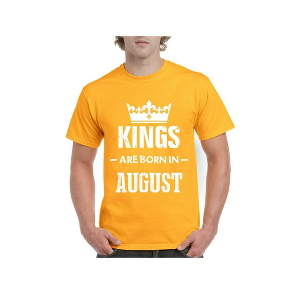 Men's T-Shirt Short Sleeve - Birthday Gift Kings Are Born In August