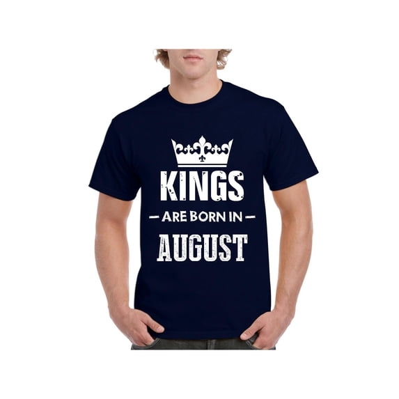 Men's T-Shirt Short Sleeve - Birthday Gift Kings Are Born In August