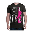 thumbnail image 1 of Men's T-Shirt Short Sleeve - Cancer Ribbon American Flag, 1 of 5