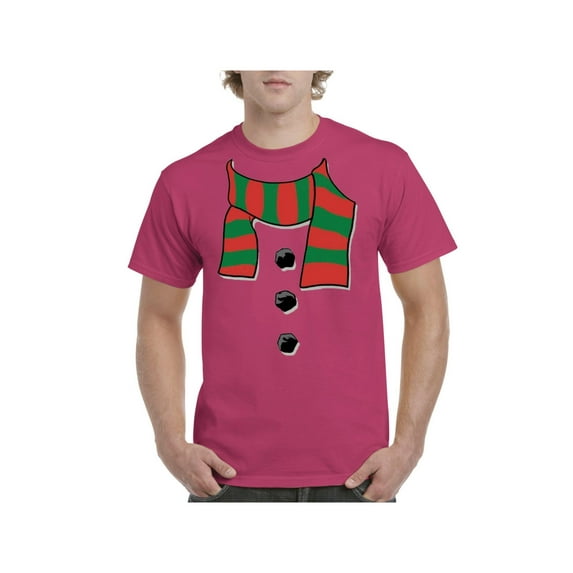 Men's T-Shirt Short Sleeve - Christmas Snowman Scarf