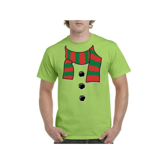 Men's T-Shirt Short Sleeve - Christmas Snowman Scarf