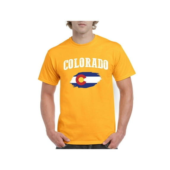 Men's T-Shirt Short Sleeve - Colorado Flag