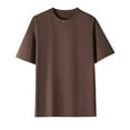 thumbnail image 1 of Men's T Shirt Short Sleeve Crew Neck T-Shirt Casual Summer Classic Basic Tee Shirts Men's Casual Fashion Solid Color Short Sleeved T-shirt Loose And Temperament Top ,Coffee,M, 1 of 1