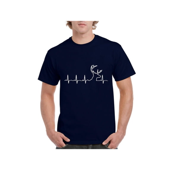 Men's T-Shirt Short Sleeve - Deer Heartbeat