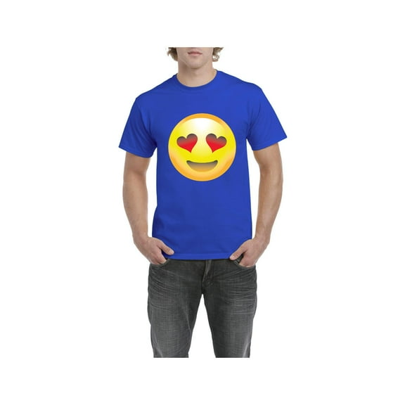Men's T-Shirt Short Sleeve - Emoji Heart-Shaped Eyes