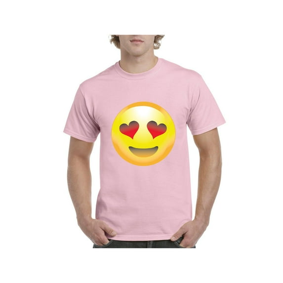 Men's T-Shirt Short Sleeve - Emoji Heart-Shaped Eyes