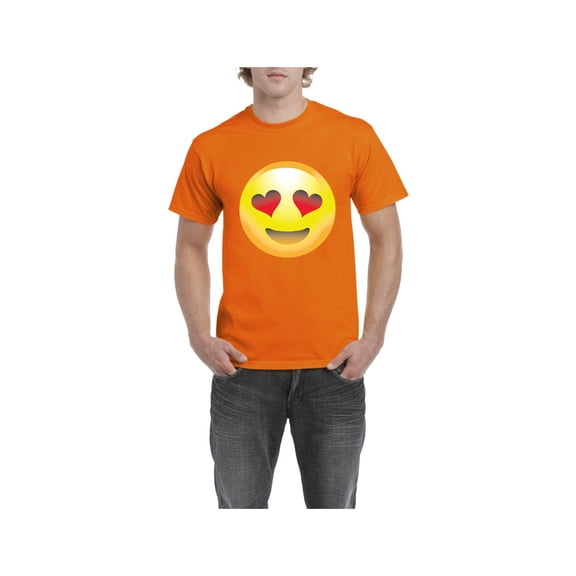 Men's T-Shirt Short Sleeve - Emoji Heart-Shaped Eyes