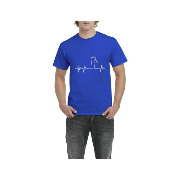 Men's T-Shirt Short Sleeve - Golfer Heartbeat