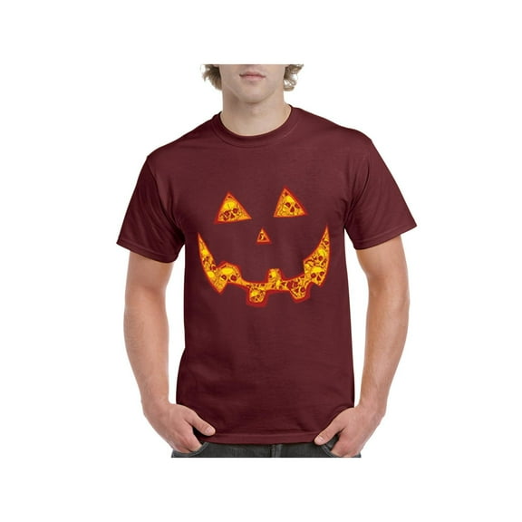 Men's T-Shirt Short Sleeve - Halloween Costume Pumpkin Face