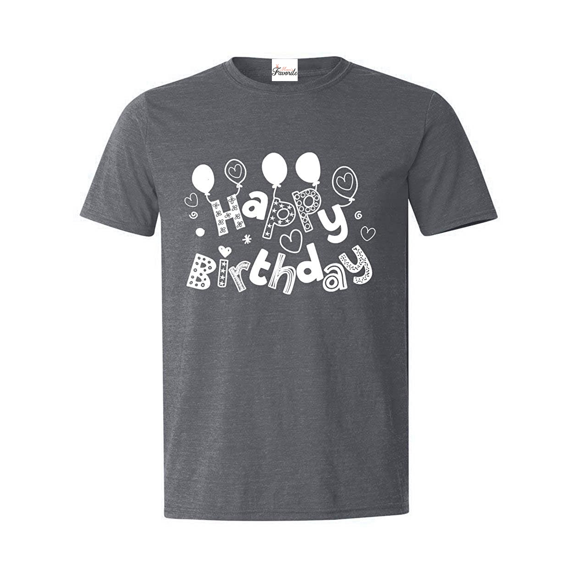 Men's T-Shirt Short Sleeve - Happy Birthday