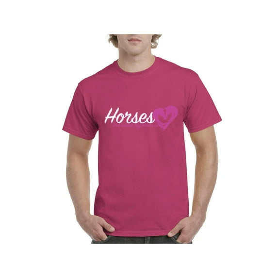 Men's T-Shirt Short Sleeve - Horses Where My Heart Is