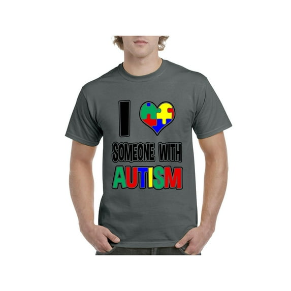 Men's T-Shirt Short Sleeve - I Love Someone With Autism