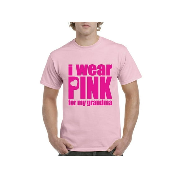 Men's T-Shirt Short Sleeve - I Wear Pink For Grandma