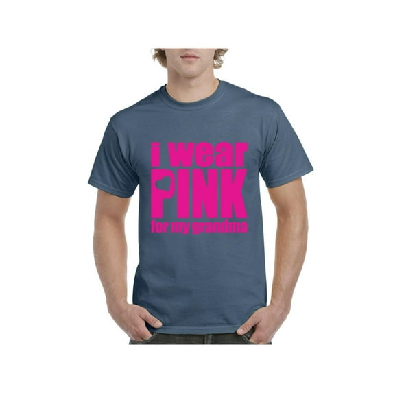 Men's T-Shirt Short Sleeve - I Wear Pink For Grandma
