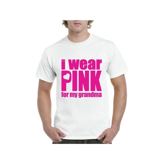 Men's T-Shirt Short Sleeve - I Wear Pink For Grandma