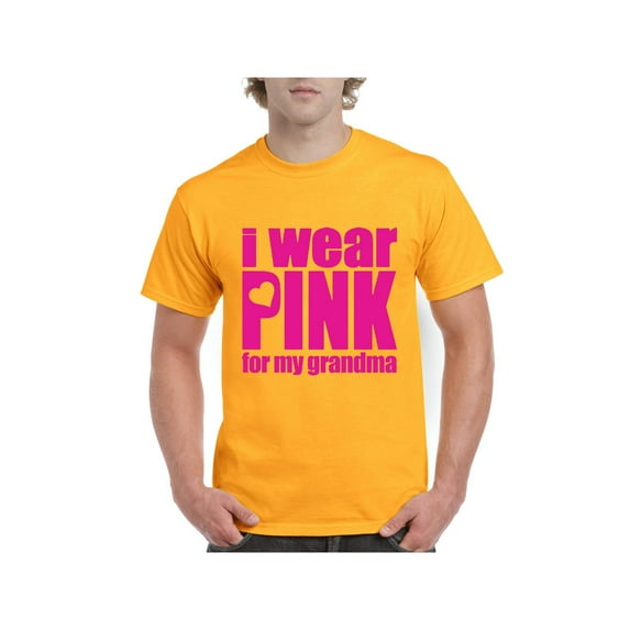 Men's T-Shirt Short Sleeve - I Wear Pink For Grandma