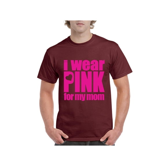 Men's T-Shirt Short Sleeve - I Wear Pink For My Mom