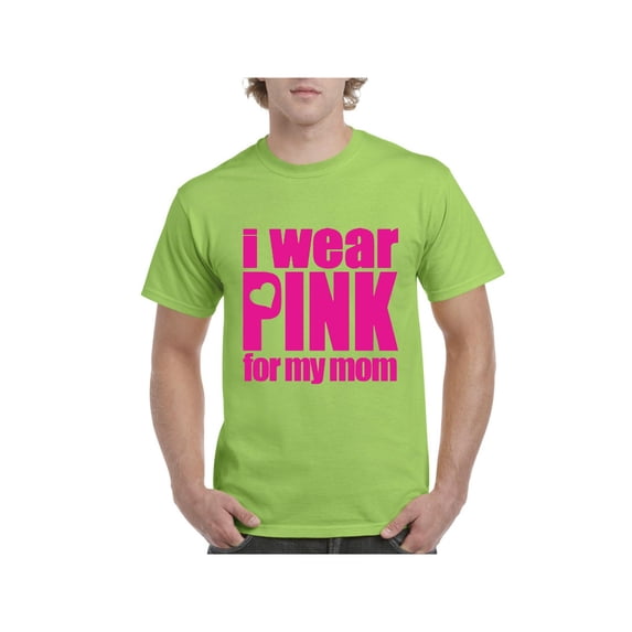 Men's T-Shirt Short Sleeve - I Wear Pink For My Mom
