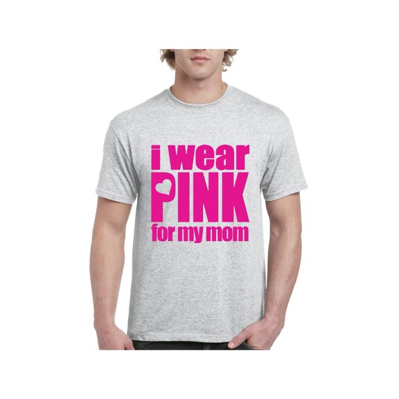 Men's T-Shirt Short Sleeve - I Wear Pink For My Mom