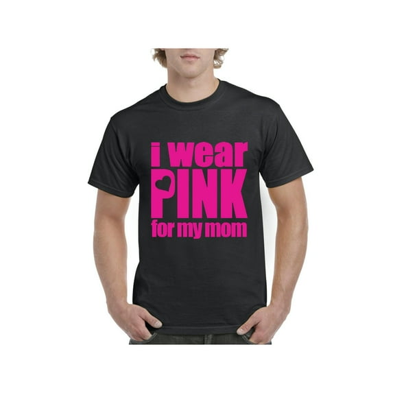 Men's T-Shirt Short Sleeve - I Wear Pink For My Mom