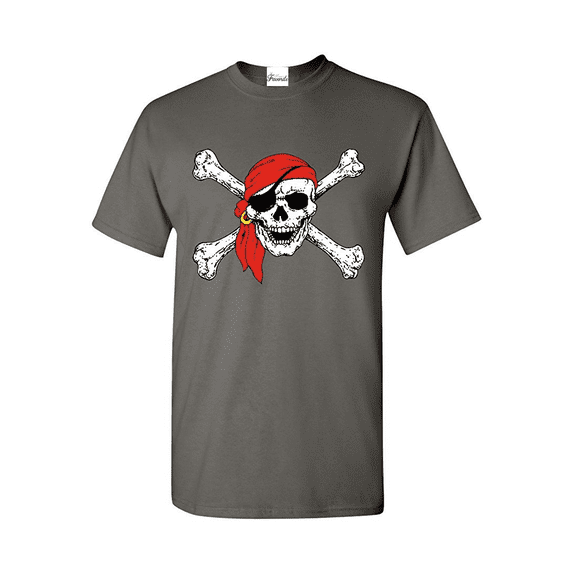 Men's T-Shirt Short Sleeve - Jolly Roger Skull & Crossbones