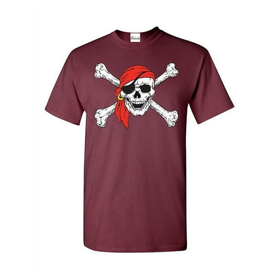 Men's T-Shirt Short Sleeve - Jolly Roger Skull & Crossbones