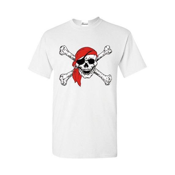Men's T-Shirt Short Sleeve - Jolly Roger Skull & Crossbones