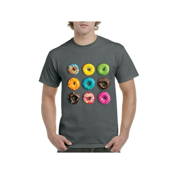 Men's T-Shirt Short Sleeve - Love Food Donuts Doughnuts