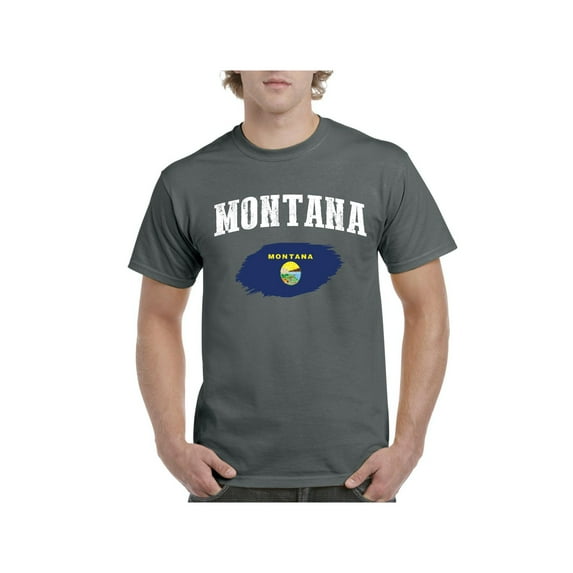 Men's T-Shirt Short Sleeve - Montana Flag Billings