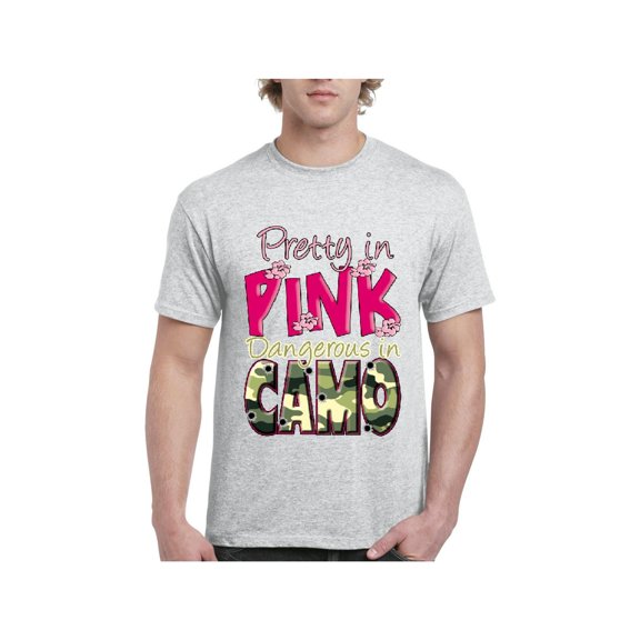 Men's T-Shirt Short Sleeve - Pretty in Pink Dangerous in Camo