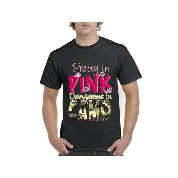 Men's T-Shirt Short Sleeve - Pretty in Pink Dangerous in Camo