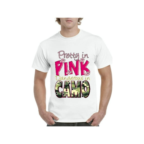 Men's T-Shirt Short Sleeve - Pretty in Pink Dangerous in Camo