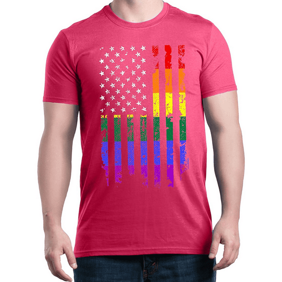 Men's T-Shirt Short Sleeve - Rainbow Flag