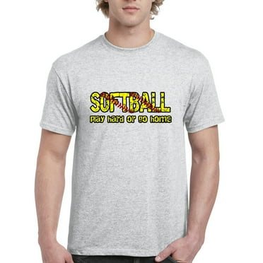 Men's T-Shirt Short Sleeve - Softball Play Hard or Go Home