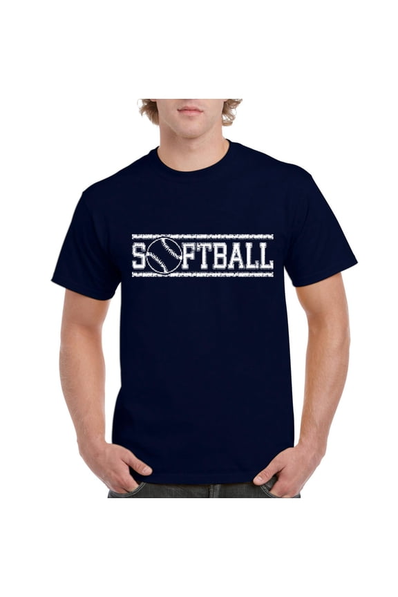Men's T-Shirt Short Sleeve - Softball with Ball