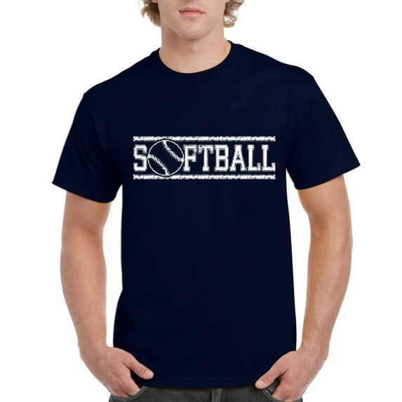 Men's T-Shirt Short Sleeve - Softball with Ball