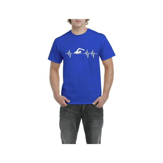 Men's T-Shirt Short Sleeve - Swimming Swimmer