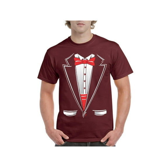 Men's T-Shirt Short Sleeve - Tuxedo Prom Costume