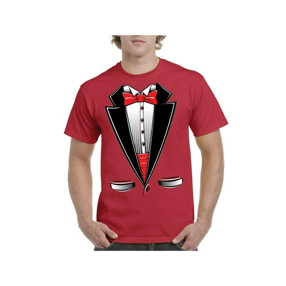 Men's T-Shirt Short Sleeve - Tuxedo Prom Costume