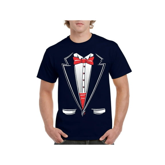 Men's T-Shirt Short Sleeve - Tuxedo Prom Costume