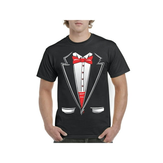 Men's T-Shirt Short Sleeve - Tuxedo Prom Costume
