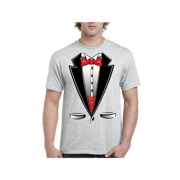 Men's T-Shirt Short Sleeve - Tuxedo Prom Costume
