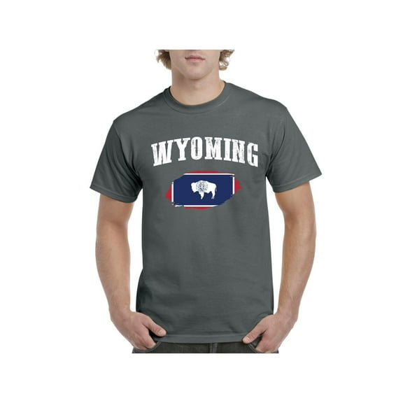 Men's T-Shirt Short Sleeve - Wyoming Flag